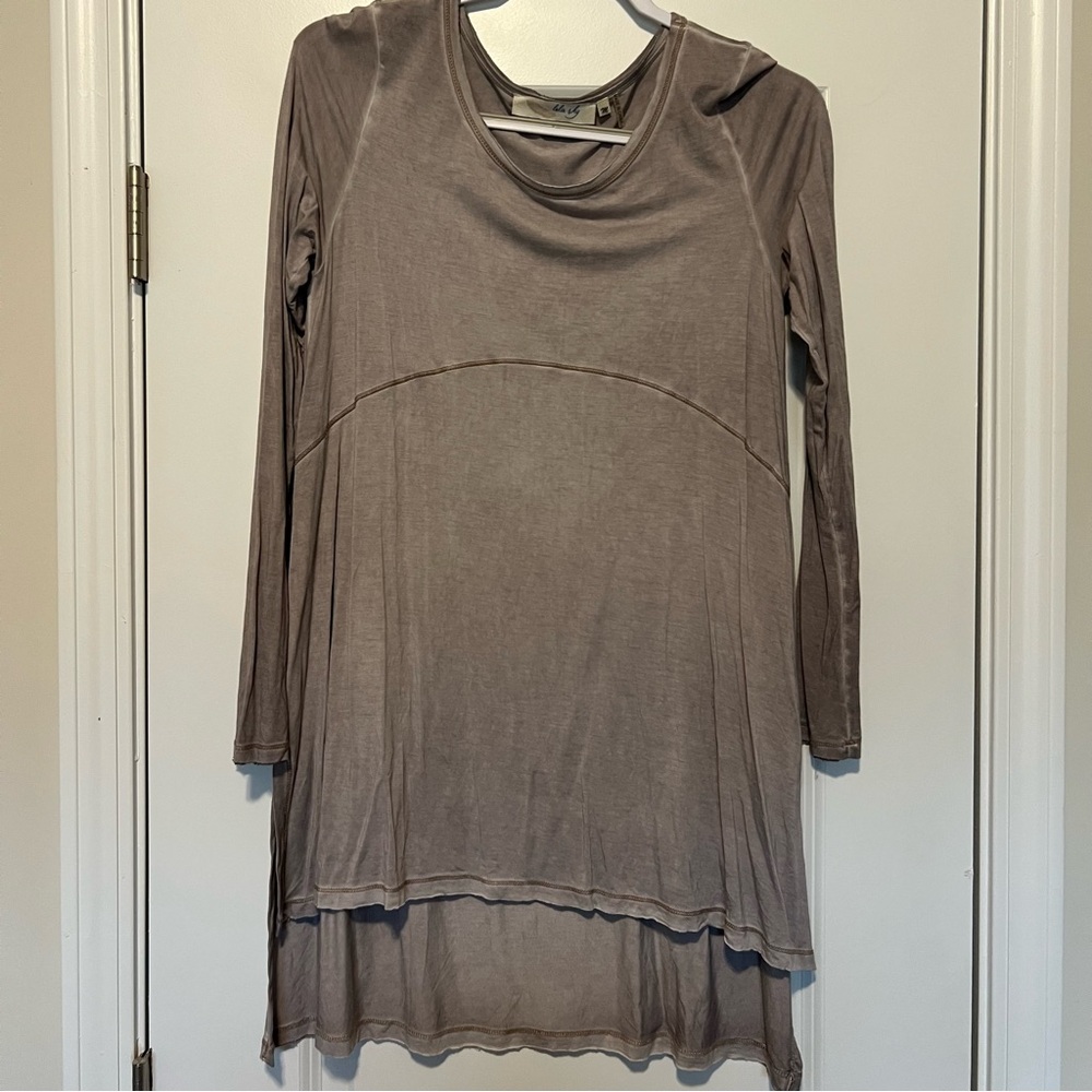 Grayish Purple Long Sleeve Tunic